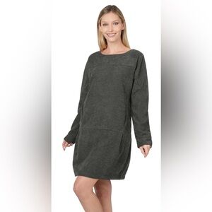 NWOT Boutique Corduroy Long Sleeved Dress- Medium